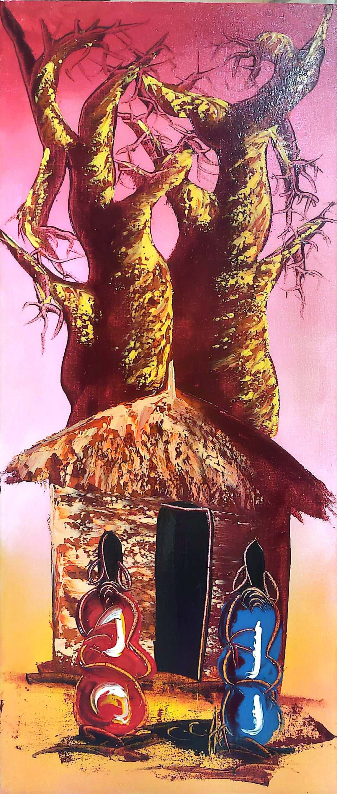 (nyambizi)Maasai life under Baobab tree
