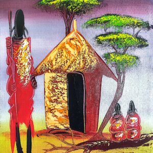 African traditional painting and village life