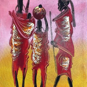 African traditional painting and village life