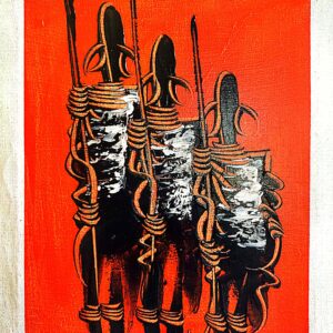 African traditional painting Maasai life