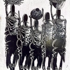 African traditional painting Maasai life