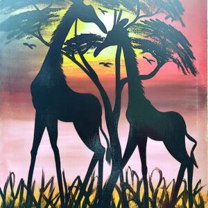 Giraffes 🦒 at the sunset