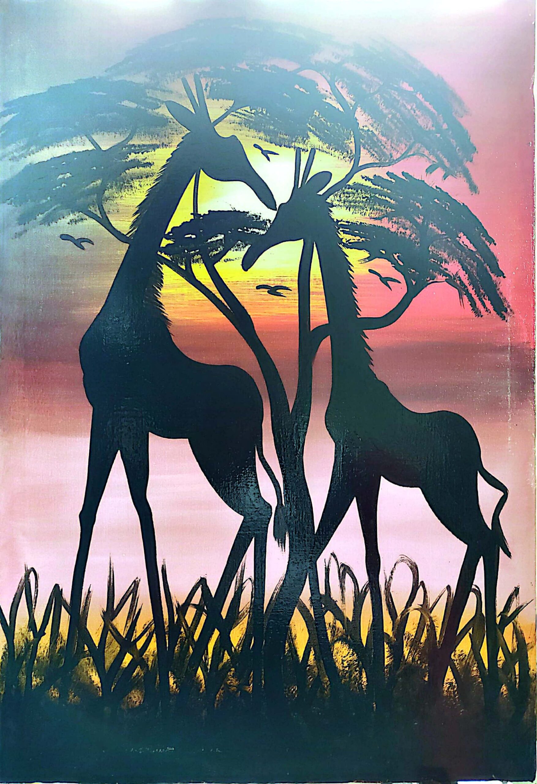 Giraffes 🦒 at the sunset