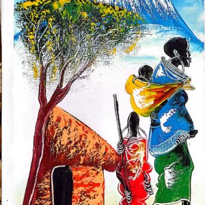 African traditional painting Maasai life and colorful painting Art