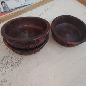 Hand-carved wooden ashtray 3 pieces