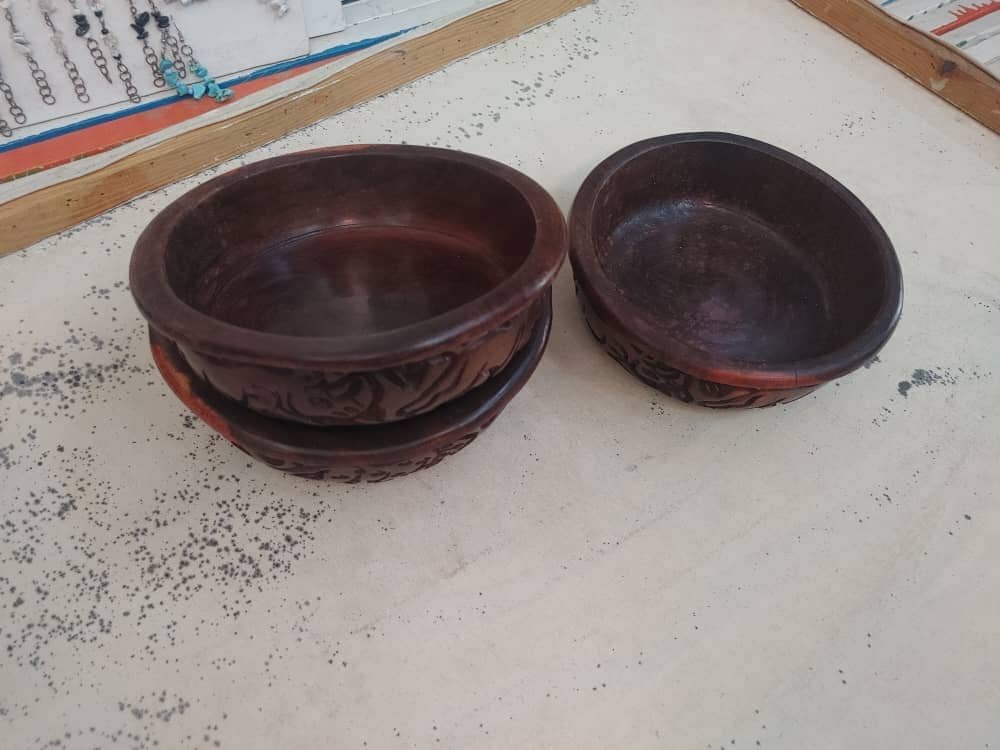Hand-carved wooden ashtray 3 pieces
